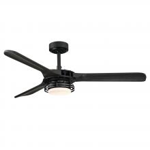 Eileen Grays LLC AT52-01-05B - Parrot Uncle 52 in. Black Integrated LED Downrod Mount Ceiling Fan, Industrial