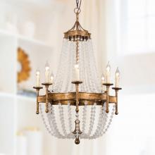 Eileen Grays LLC 8809-8110V - Parrot Uncle 27" Gold 8-Light Candle Style Empire Chandelier, Rustic