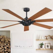 Eileen Grays LLC BBCPS1713-F - Parrot Uncle 72 in. Matte Black Reversible 7-Blade Ceiling Fan, Industrial