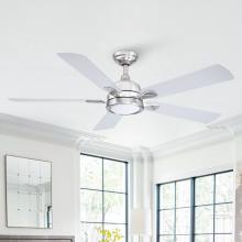 Eileen Grays LLC BBLAB017A0 - Parrot Uncle 52" Brushed Nickel Indoor Integrated LED Reversible Ceiling Fan, Modern