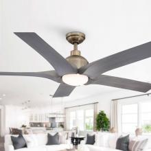 Eileen Grays LLC BBLDA158A - Parrot Uncle 56" Brushed Bronze Indoor Integrated LED DC Motor Ceiling Fan, Farmhouse