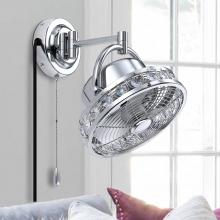 Eileen Grays LLC F6108BC110V - Parrot Uncle 10 Brushed Chrome 3-Speeds Wall Fan with Pull Chain