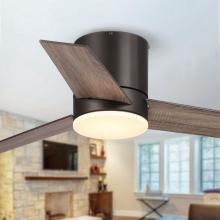 Eileen Grays LLC F6298Q110V - Parrot Uncle 48" Bronze Integrated LED Flush Mount Ceiling Fan, Farmhouse