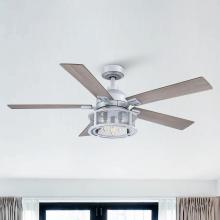 Eileen Grays LLC F6318SLR110V - Parrot Uncle 52" Silver Indoors Mesh Metal Reversible Blades Ceiling Fan, Industrial