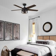 Eileen Grays LLC F6320110V - Parrot Uncle 52 in. Matte Black Reversible Blades Ceiling Fan, Industrial