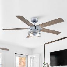 Eileen Grays LLC F6321SLR110V - Parrot Uncle 52" Silver Indoor Downrod Mount Ceiling Fan, Modern