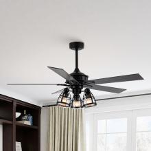 Eileen Grays LLC F6352110V - Parrot Uncle 52" Matte Black Indoor Reversible Ceiling Fan, Industrial