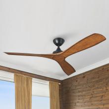 Eileen Grays LLC F6361110V - Parrot Uncle 52" Matte Black Indoor 3 Walnut ABS Blades Ceiling Fan, Modern