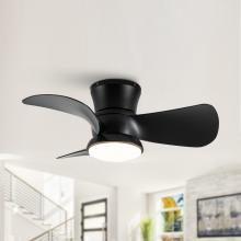 Eileen Grays LLC F6372BK110V - Parrot Uncle 31" Black Indoor Flush Mount Integrated LED Ceiling Fan, Modern