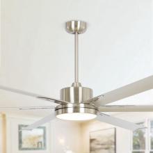 Eileen Grays LLC F8218110V - Parrot Uncle 65 in. Brushed Nickel Integrated LED Indoor Ceiling Fan, Modern