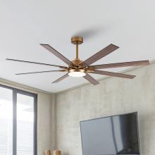 Eileen Grays LLC F8261110V - Parrot Uncle 65" Gold LED Indoor Three Color Temperature Ceiling Fan, Modern