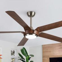 Eileen Grays LLC F8305110V - Parrot Uncle 65" Satin Nickel Indoor 3-Color Temperature Integrated LED Ceiling Fan, Modern