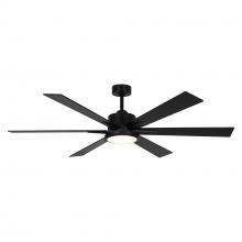 Eileen Grays LLC F8306110V - Parrot Uncle 65" Black Indoor Integrated LED Ceiling Fan, Modern