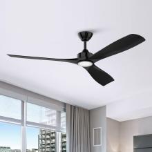 Eileen Grays LLC F8310BK110V - Parrot Uncle 60" Matte Black Indoor Color Changing Integrated LED Ceiling Fan, Modern