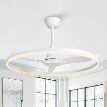 Eileen Grays LLC F8319110V - Parrot Uncle 31.5" Matte White Indoor Integrated LED Caged Propeller Ceiling Fan, Modern