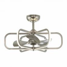 Eileen Grays LLC A535406CA110V - Parrot Uncle 29 Satin Nickel Indoor LED Chandelier Ceiling Fan with Light and Remote Control