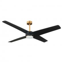 Eileen Grays LLC F8313110V - Parrot Uncle 60" Gold and Black Indoor Integrated CCT LED Ceiling Fan, Modern