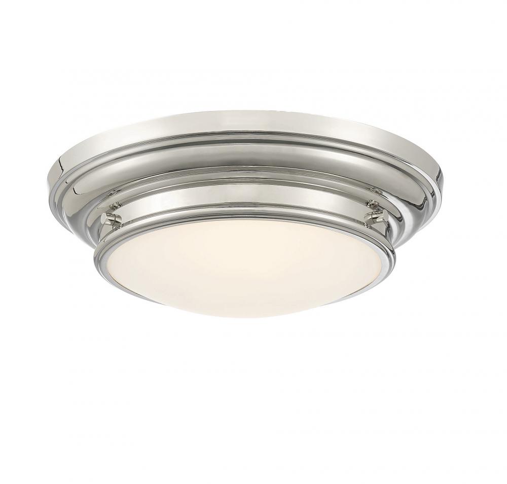 2-Light Ceiling Light in Polished Nickel