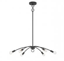 Savoy House Meridian CA M100116MBK - 6-Light Chandelier in Matte Black