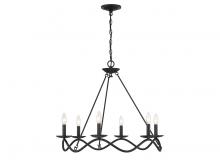 Savoy House Meridian CA M100137MBK - 6-Light Chandelier in Matte Black