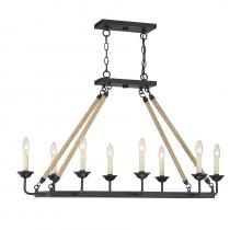 Savoy House Meridian CA M10081MBK - 8-Light Linear Chandelier in Matte Black