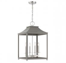 Savoy House Meridian CA M30009GRYPN - 4-Light Pendant in Gray with Polished Nickel