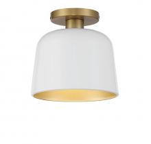 Savoy House Meridian CA M60067WHNB - 1-Light Ceiling Light in White with Natural Brass