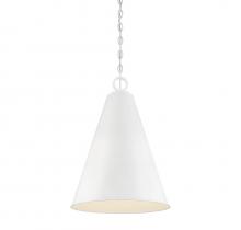 Savoy House Meridian CA M70112WH - 1-Light Pendant in White