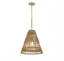 Savoy House Meridian CA M7035NRNB - 1-Light Pendant in Natural Brass