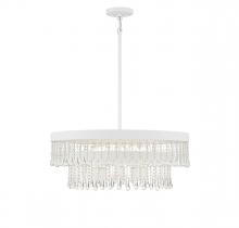 Savoy House Meridian CA M7038BQW - 6-Light Pendant in Bisque White