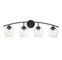 Savoy House Meridian CA M80033MBK - 4-Light Bathroom Vanity Light in Matte Black