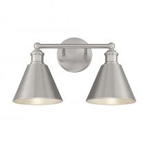 Savoy House Meridian CA M80063BN - 2-Light Bathroom Vanity Light in Brushed Nickel