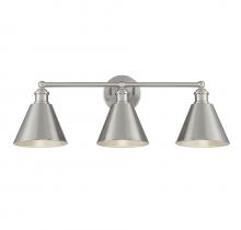 Savoy House Meridian CA M80064BN - 3-Light Bathroom Vanity Light in Brushed Nickel