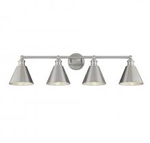 Savoy House Meridian CA M80065BN - 4-Light Bathroom Vanity Light in Brushed Nickel