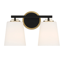 Savoy House Meridian CA M80077MBKNB - 2-Light Bathroom Vanity Light in Matte Black and Natural Brass