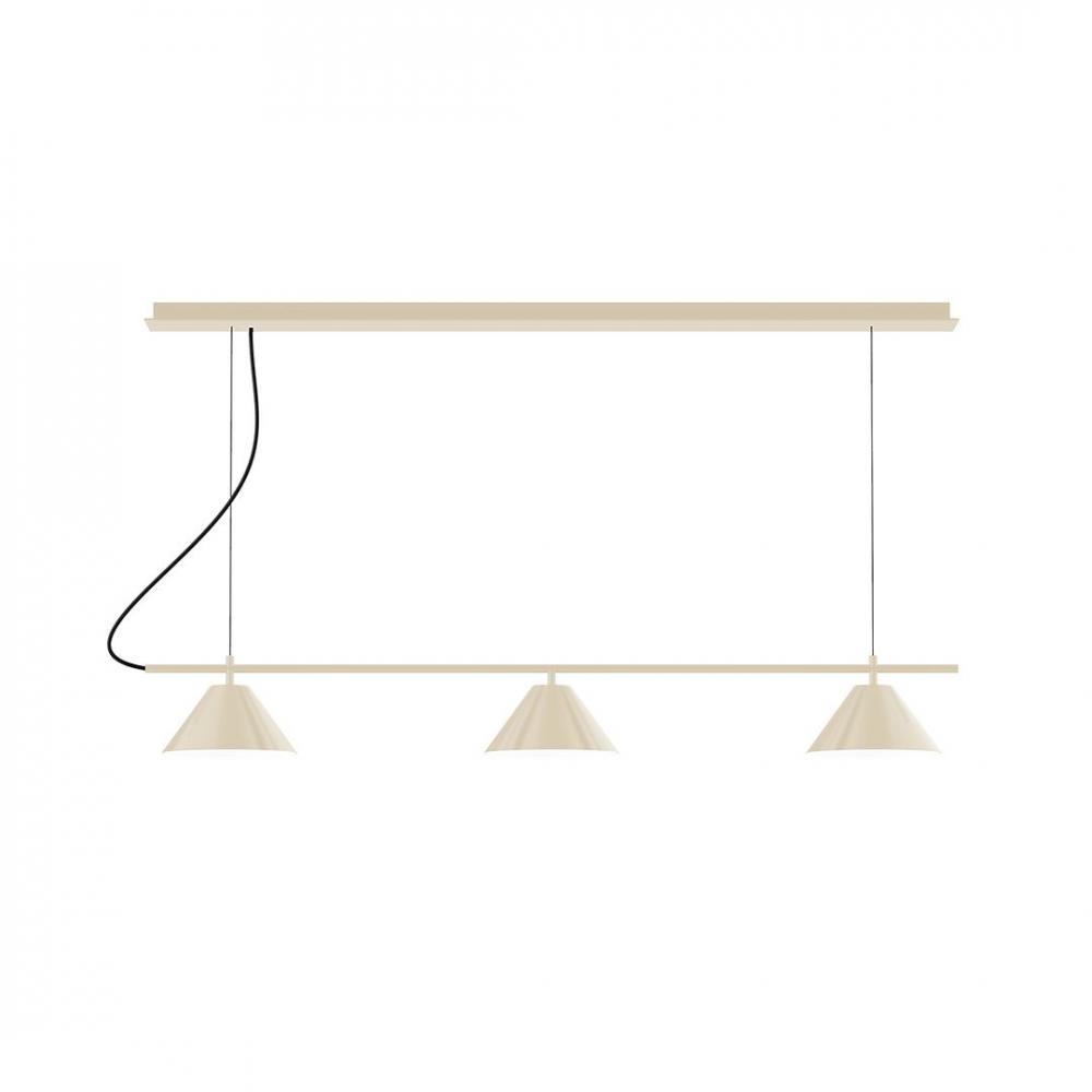 2-Light Linear Axis LED Chandelier with Neutral Argyle Fabric Cord, Terracotta