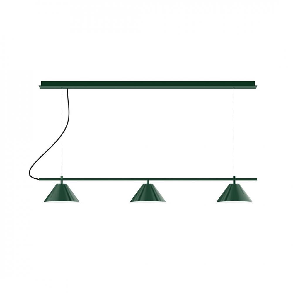 2-Light Linear Axis LED Chandelier, Sea Green