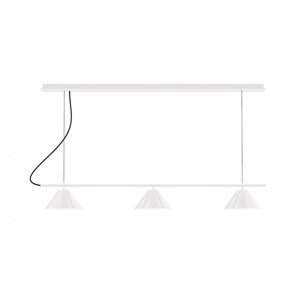 2-Light Linear Axis LED Chandelier with White SJT Cord, Navy