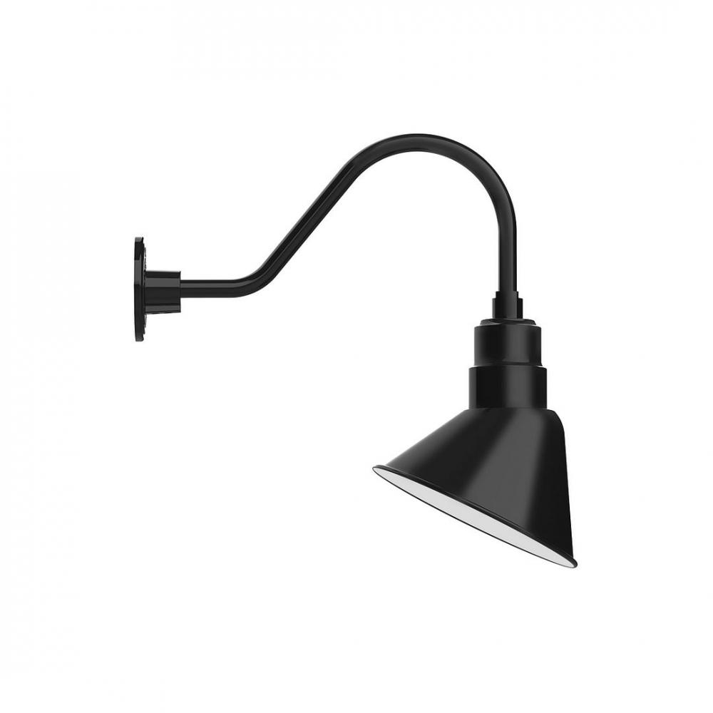 10" Angle shade LED Gooseneck Wall mount with swivel, Black