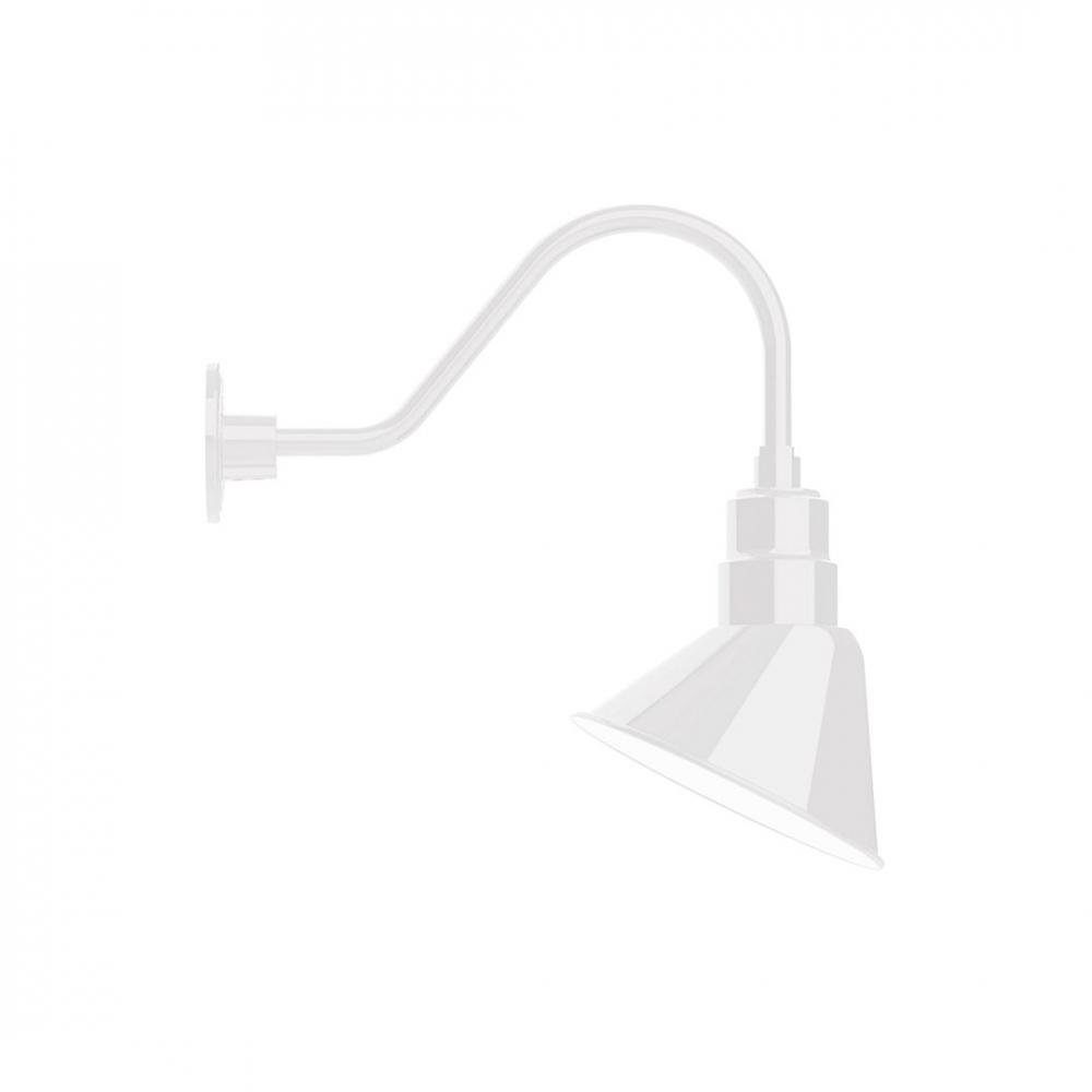 10" Angle shade LED Gooseneck Wall mount with swivel, White