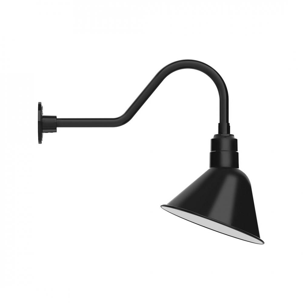 12" Angle shade LED Gooseneck Wall mount with swivel, Black