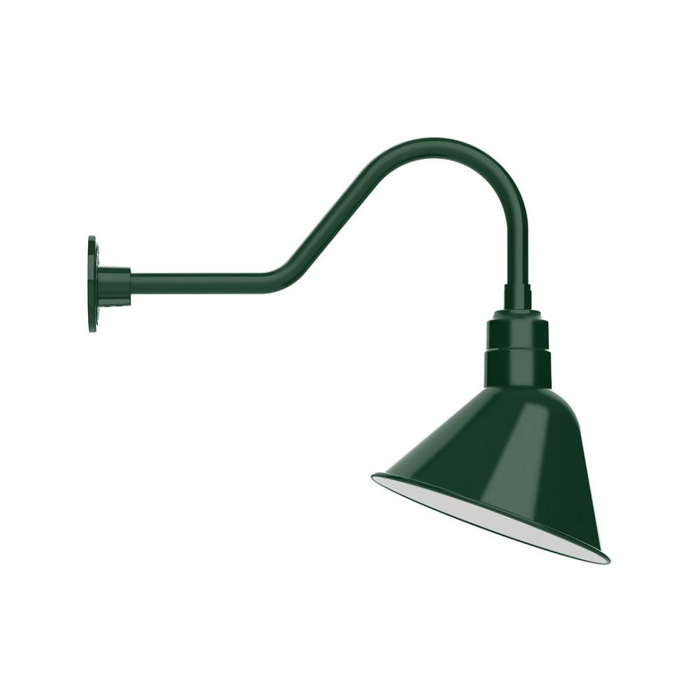 12" Angle shade LED Gooseneck Wall mount with swivel, Forest Green