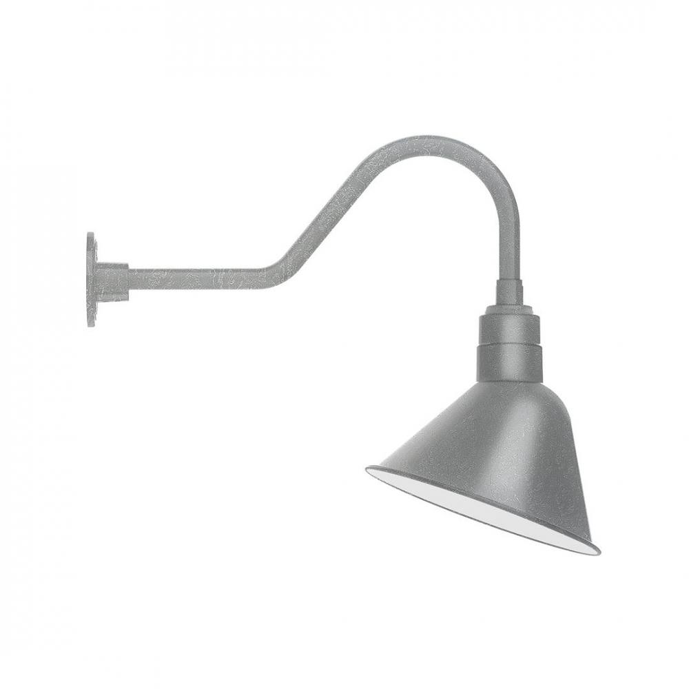 12" Angle shade LED Gooseneck Wall mount with swivel, Painted Galvanized