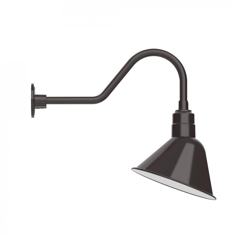 12" Angle shade LED Gooseneck Wall mount with swivel, Architectural Bronze