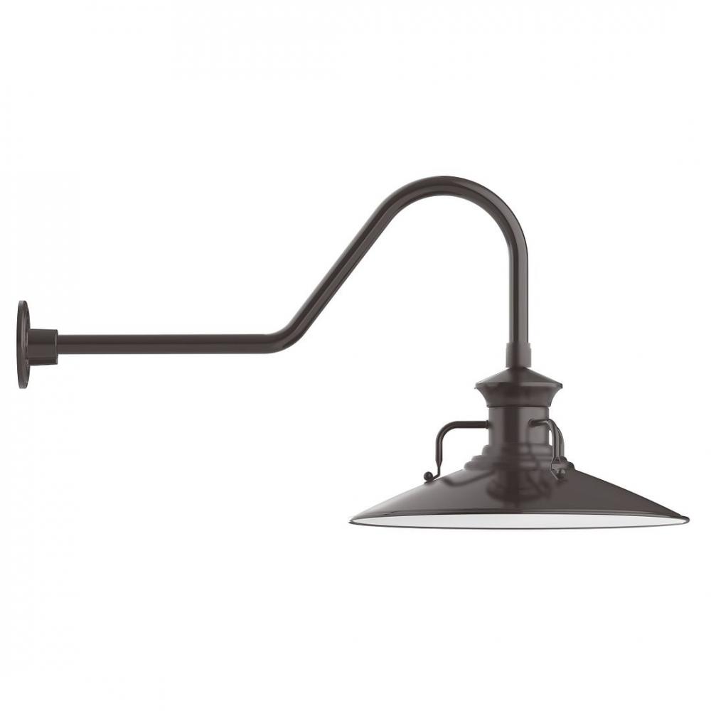 18" Homestead shade, LED Gooseneck Wall mount, decorative canopy cover, Architectural Bronze