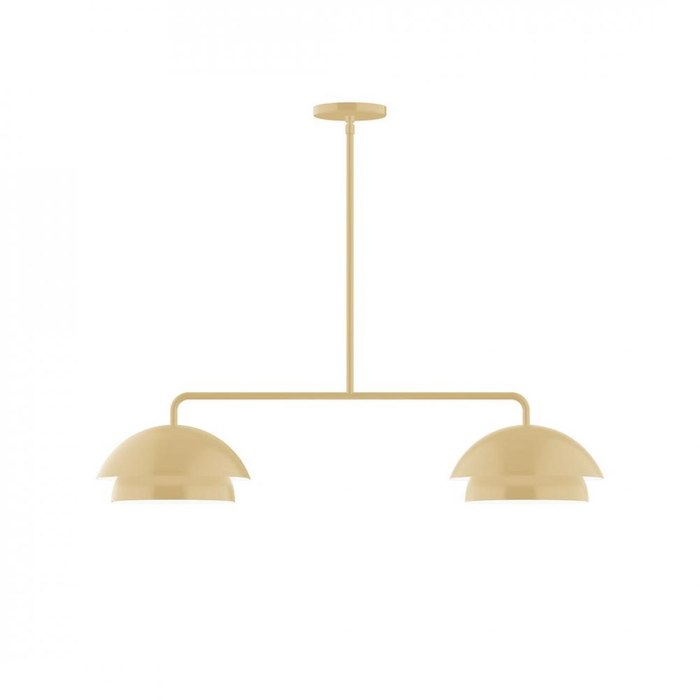 2-Light Axis LED Linear Pendant, Ivory