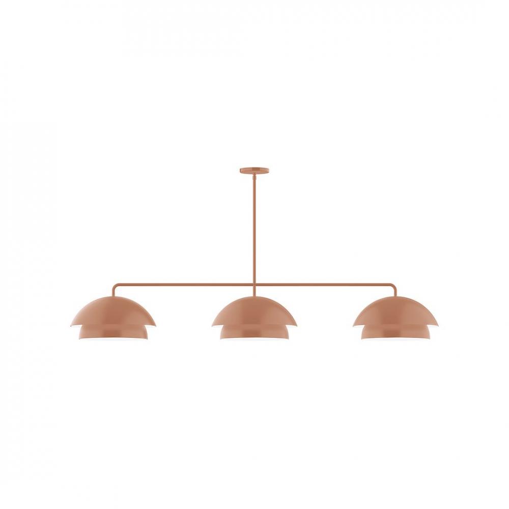 3-Light Axis LED Linear Pendant, Terracotta