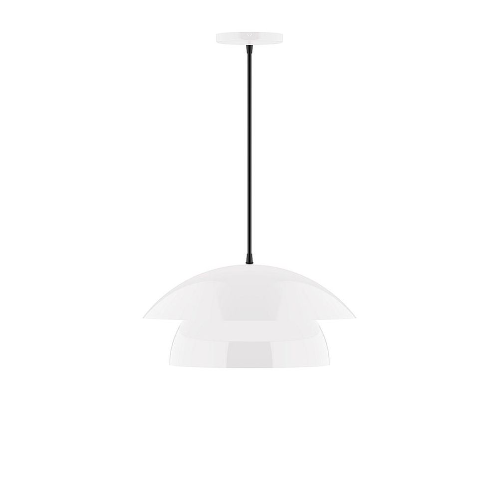 16" Nest LED Pendant, white cord with canopy, White