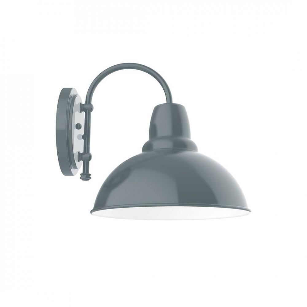 12" Cafe shade, wall mount sconce with wire grill, Slate Gray