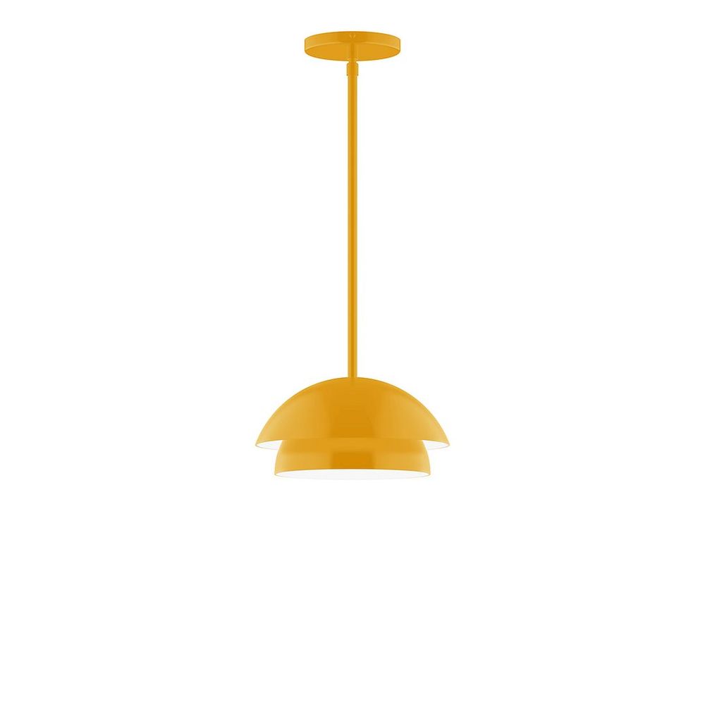 10" Nest LED Stem Hung Pendant, Bright Yellow